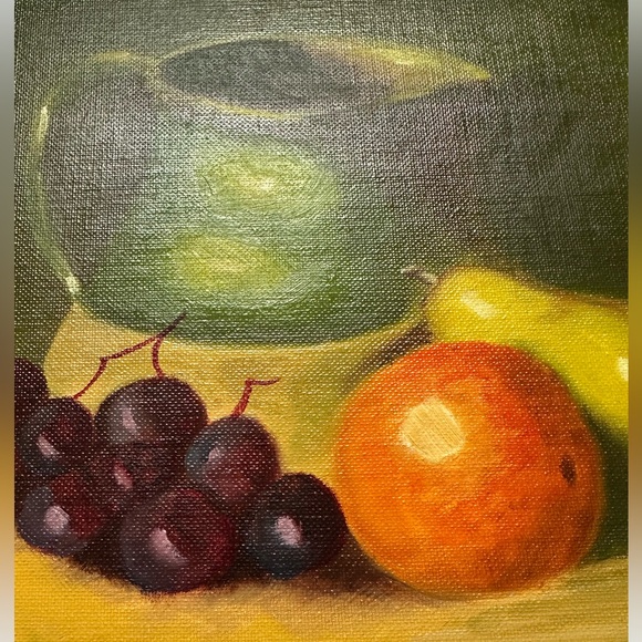 Mid Century Still Life Oil On Canvas Fruit - Picture 3 of 4